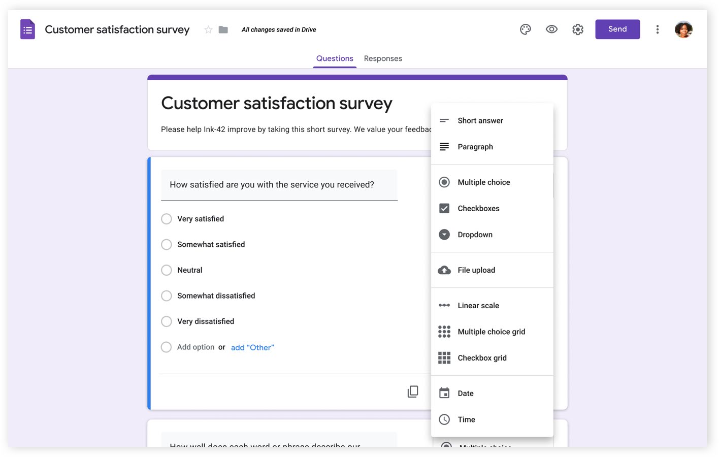 Google Forms is a free survey maker.