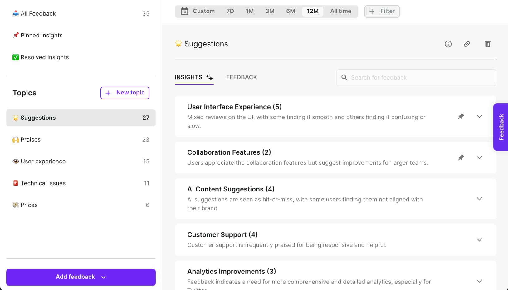 Survicate's proprietary Insights Hub makes survey data analysis a breeze.