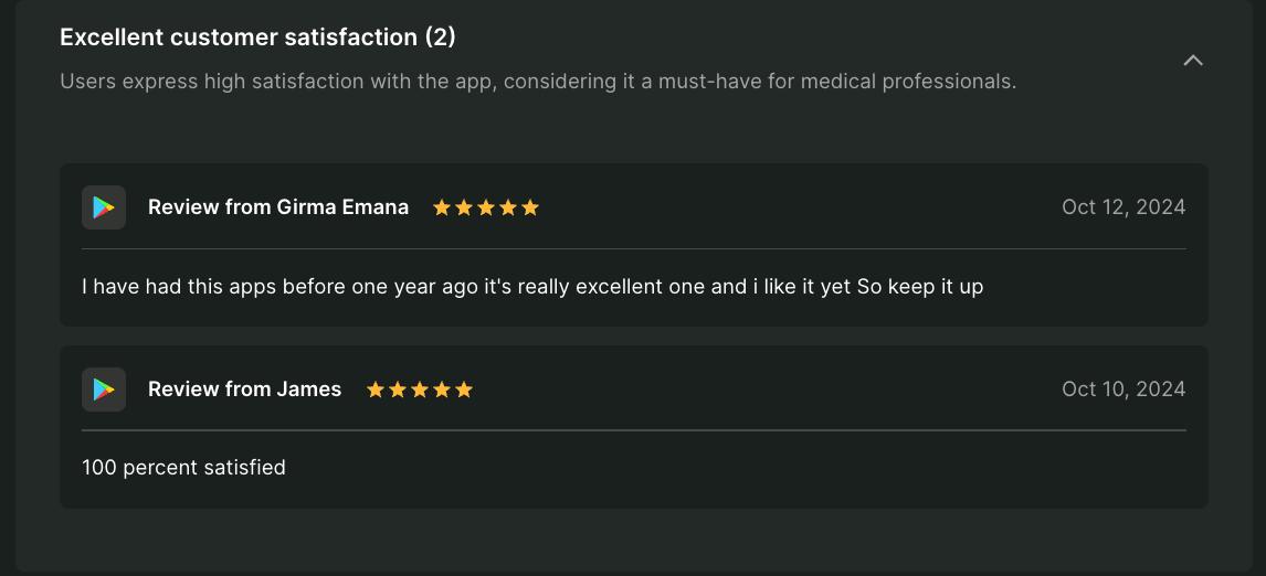 Survicate uses Ai to analyze data and provides links to real customer comments