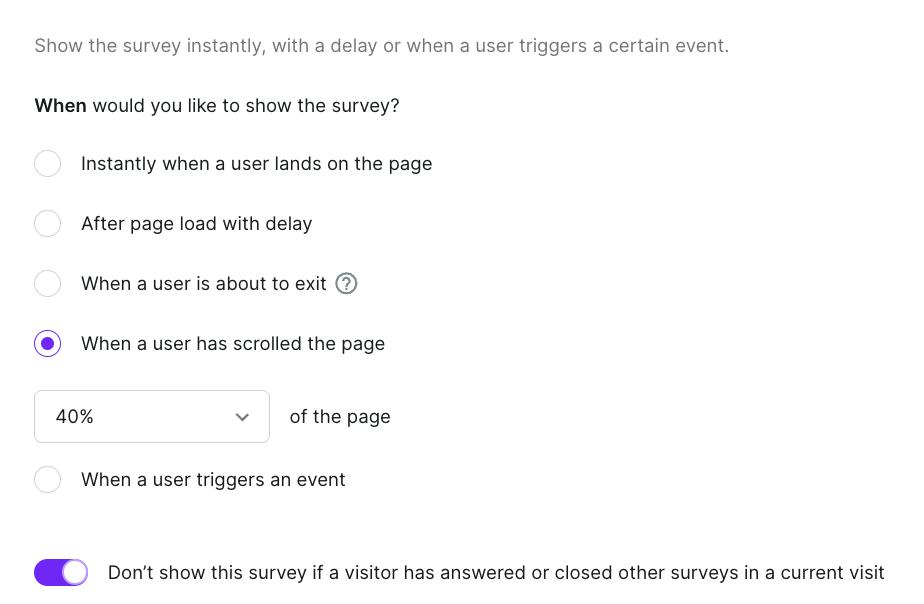 target your website survey