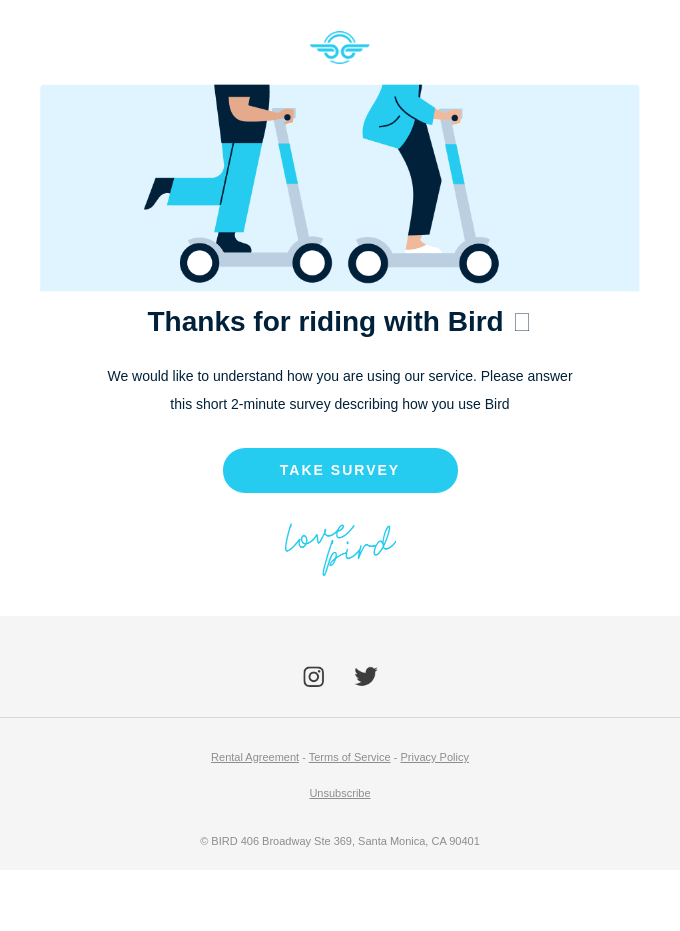 bird customer service email