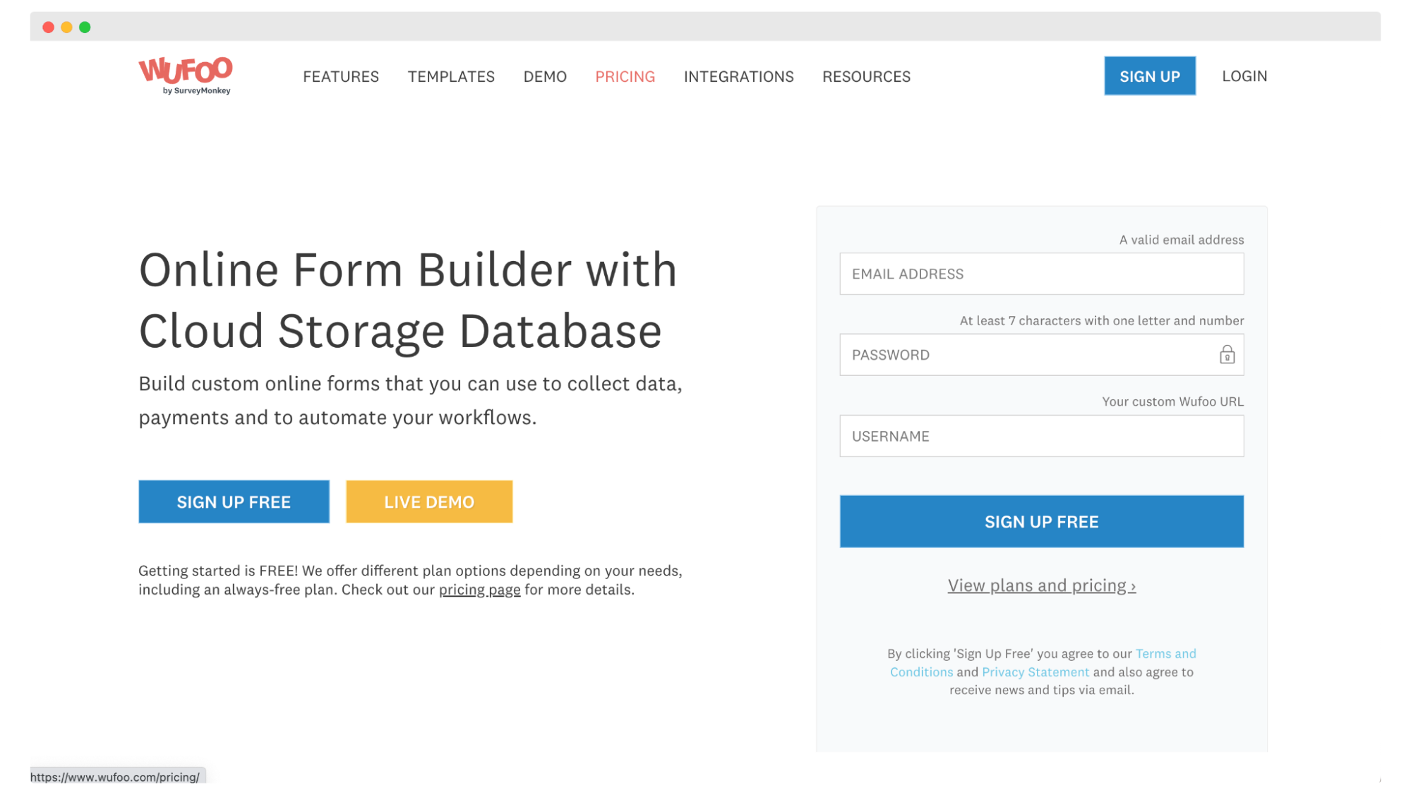 Wufoo - an online form builder.