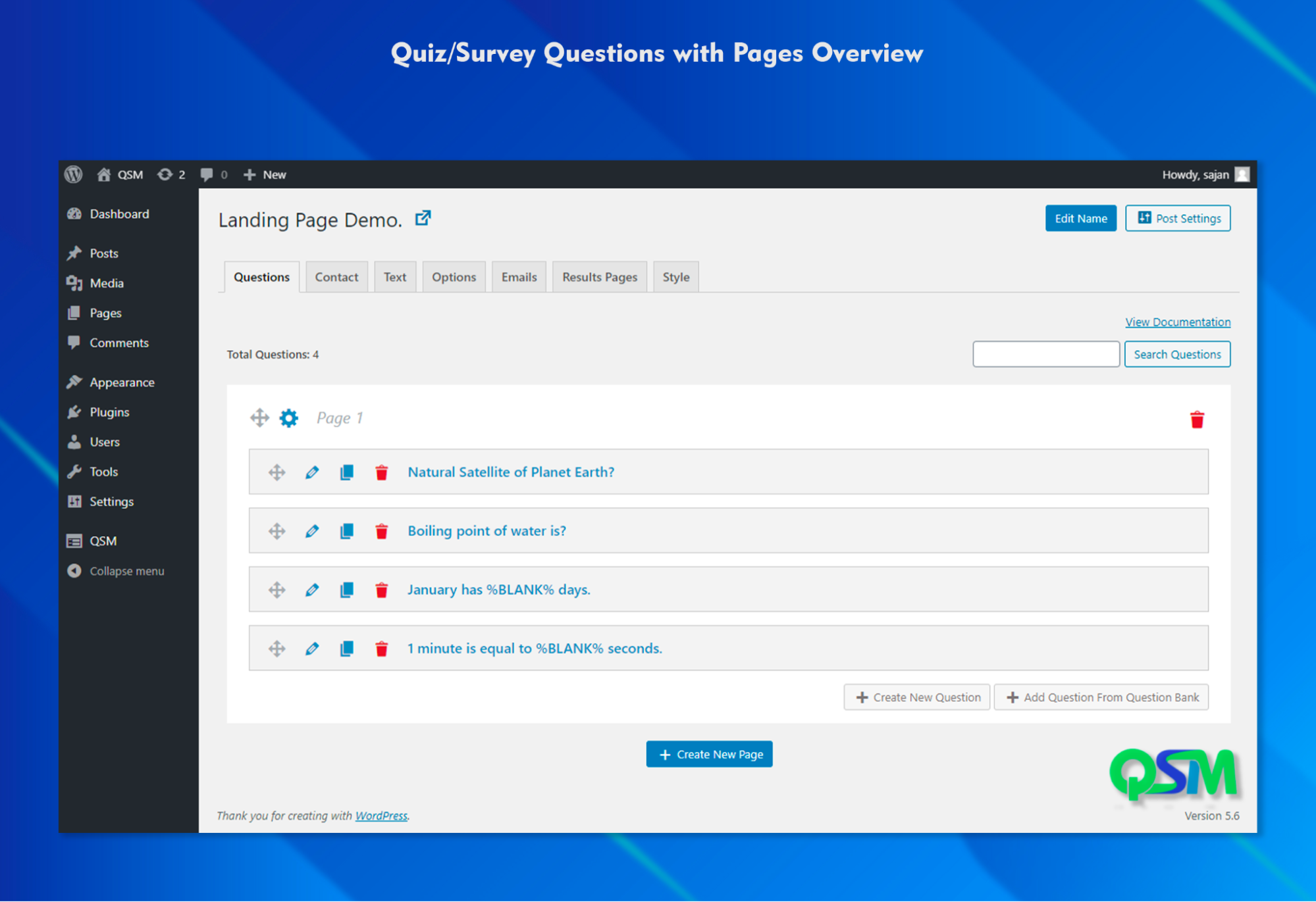 Wordpress Survey Tools - Quiz and Survey Master