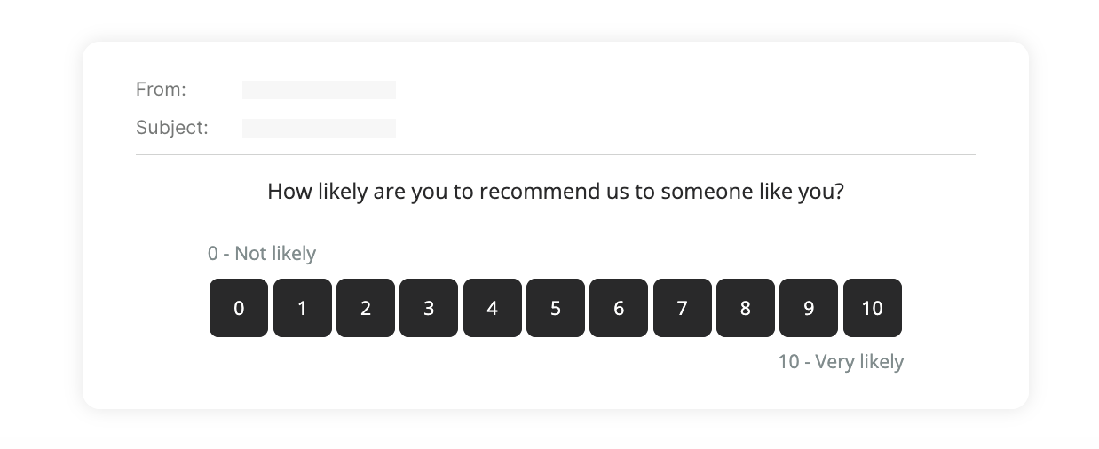 Survicate NPS surveys can be embedded in your email body