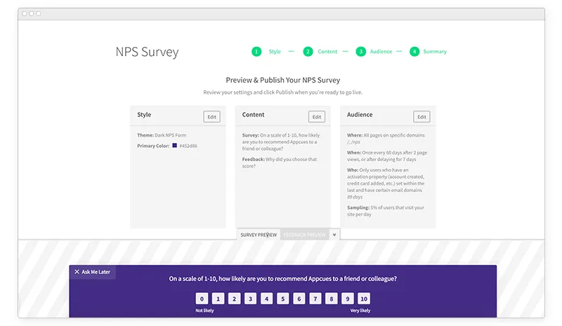 Survey tools for Zendesk - creating an NPS survey in Typeform.