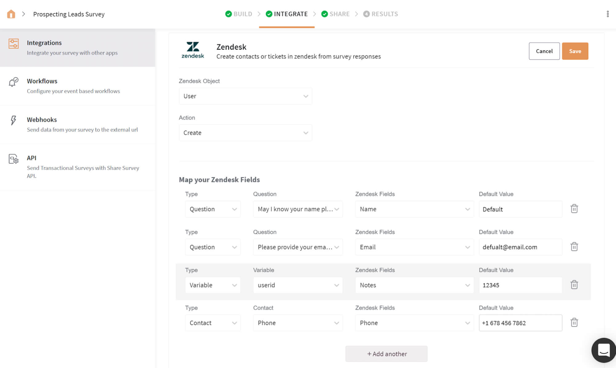 SurveySparrow integration with Zendesk.