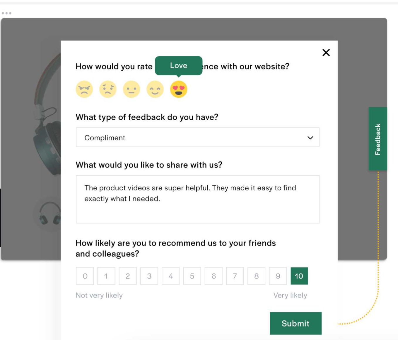 CSAT Survey Tools for Zendesk - Getfeedback - example survey.