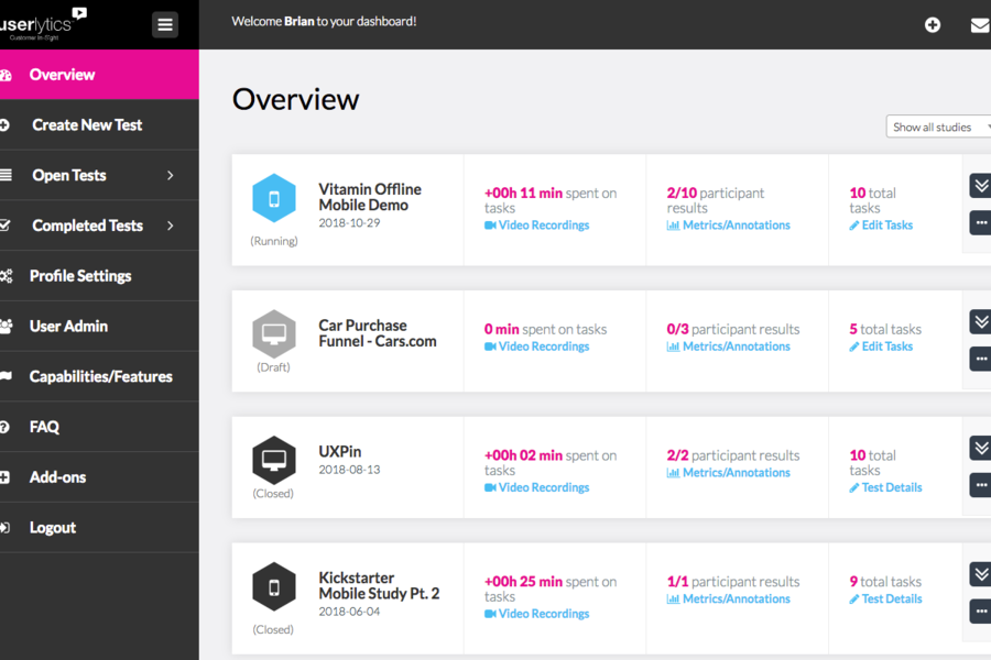 Market Research Tools - Userlytics