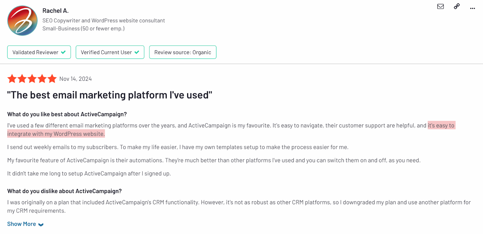 WordPress x ActiveCampaign integration review