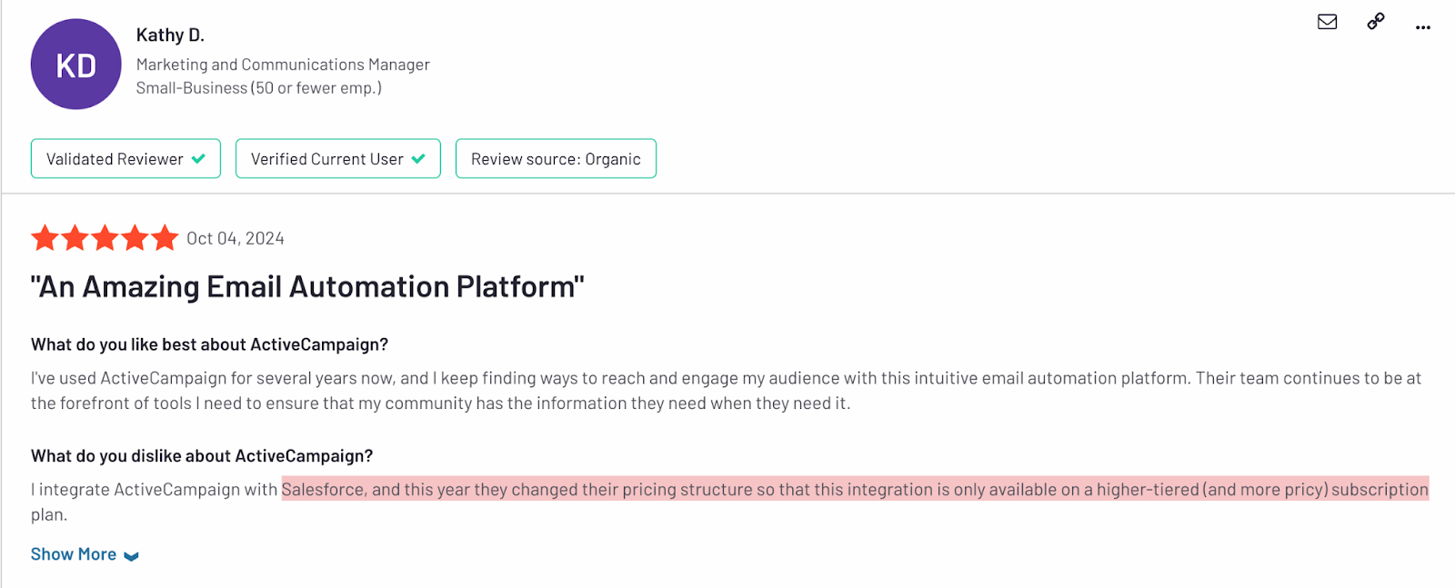 Salesforce x ActiveCampaign integration review
